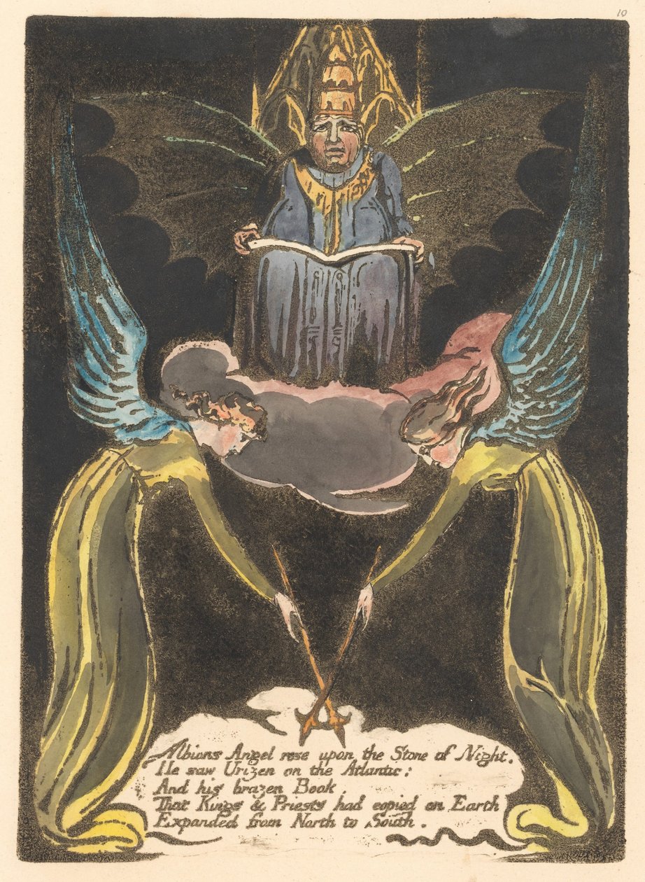 Europa. Eine Prophezeiung, Platte 12, Albions Engel erhob sich... (Bentley 14) von William Blake