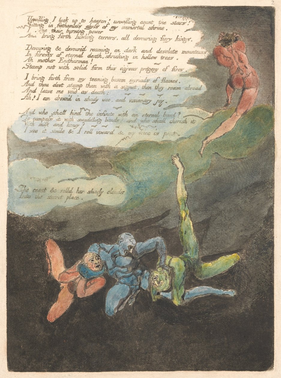 Europa. Eine Prophezeiung, Tafel 4, Unwillig schaue ich auf... (Bentley 5) von William Blake