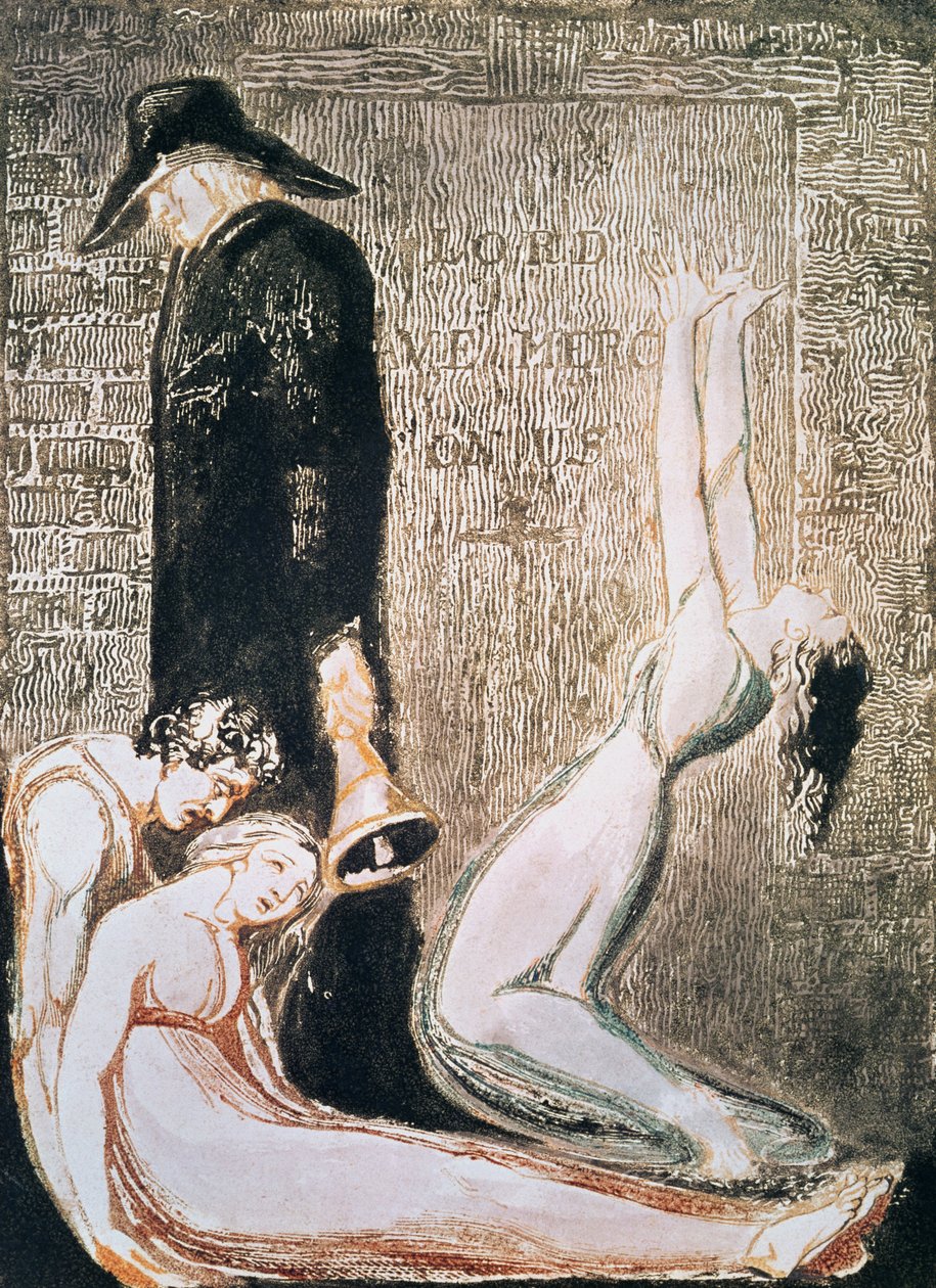 Europa eine Prophezeiung; Pest, ca. 1794 (Reliefätzung, Gravur, Aquarell) von William Blake