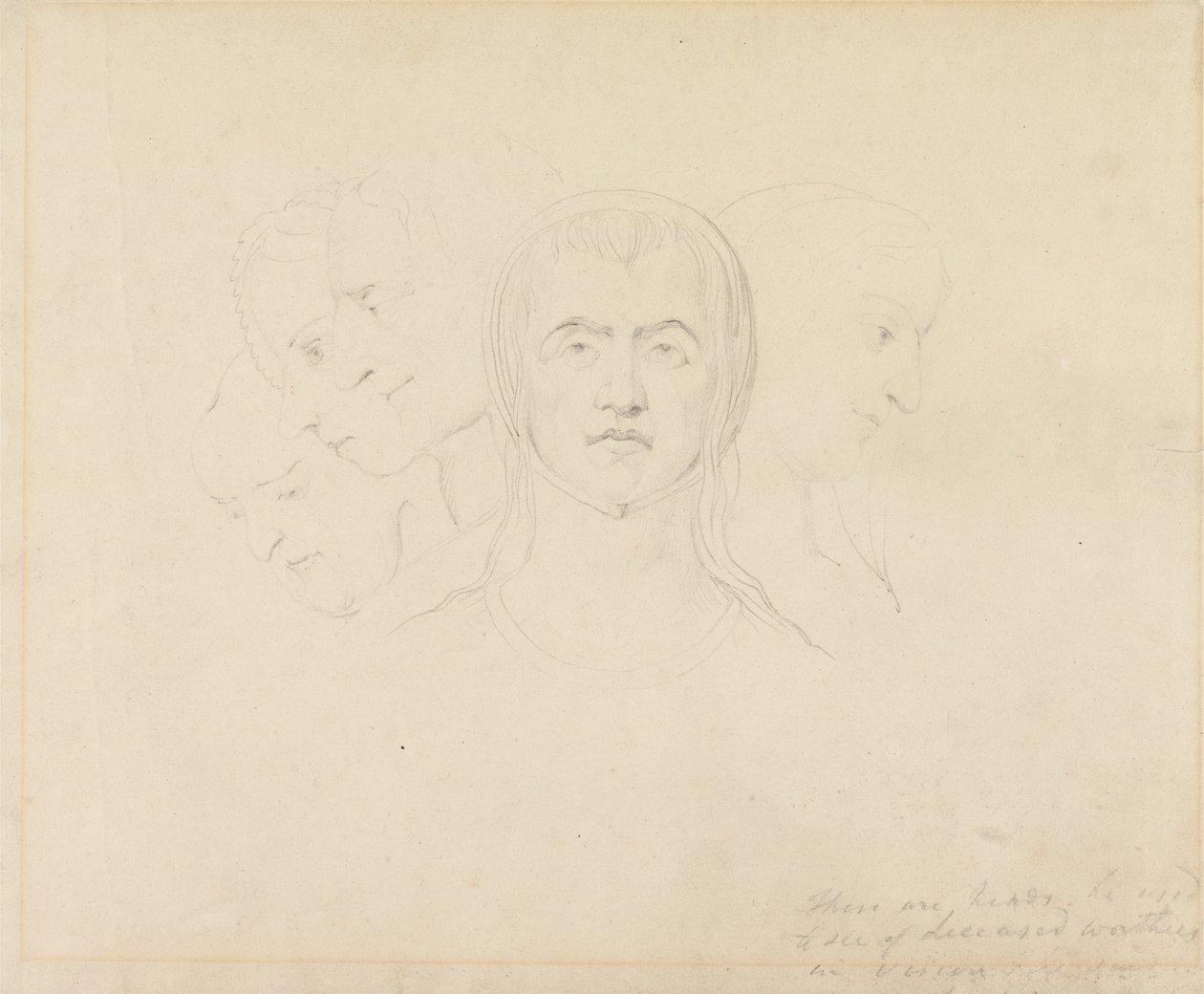 Fünf visionäre Köpfe von Frauen von William Blake
