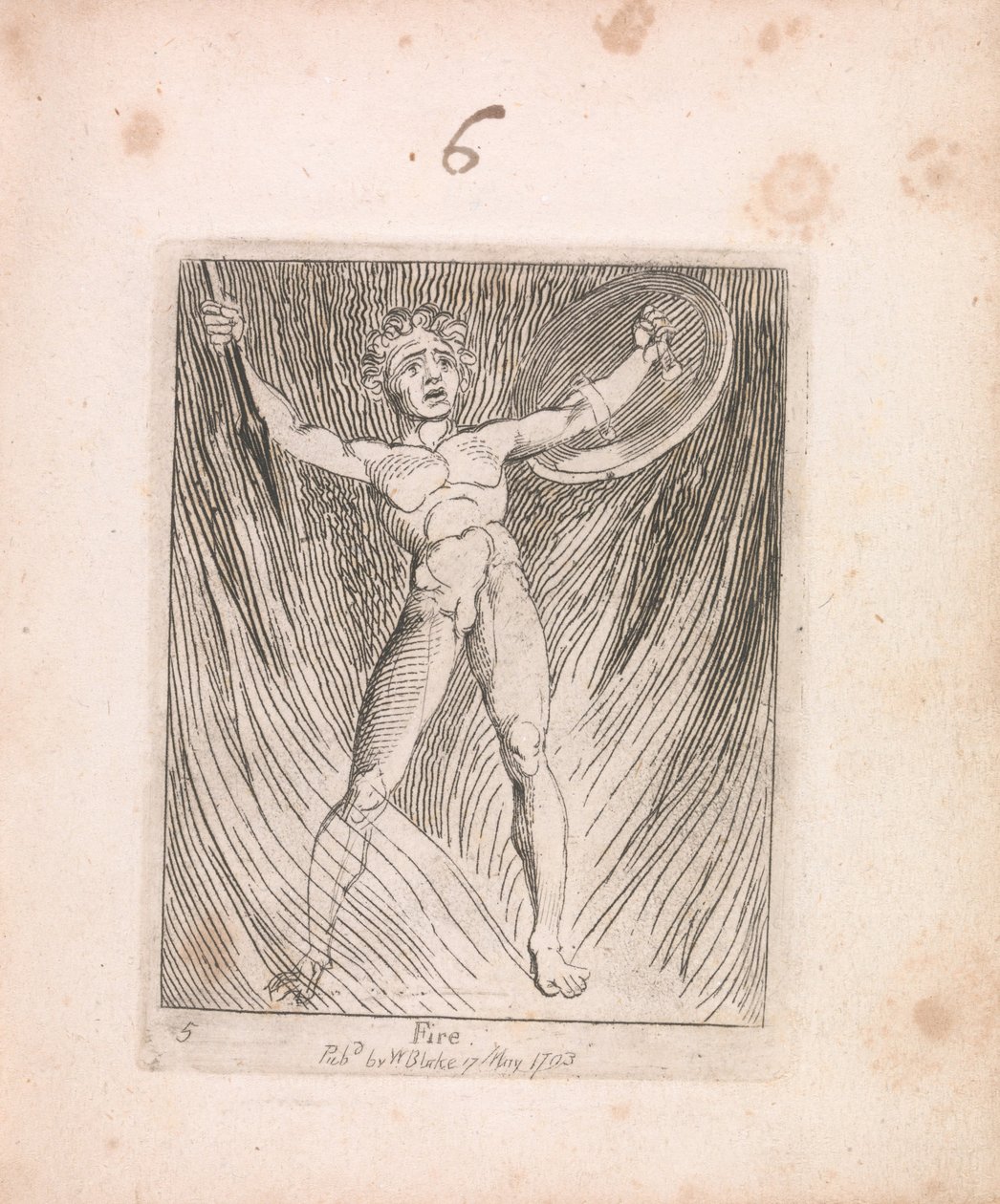 Für Kinder. Die Tore des Paradieses, Tafel 7, Feuer von William Blake