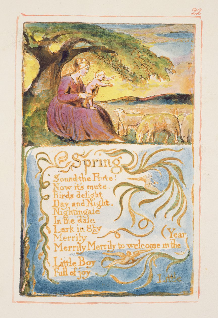 Frühling: Platte 22 aus Songs of Innocence and of Experience (Kopie AA) ca. 1815-26 von William Blake