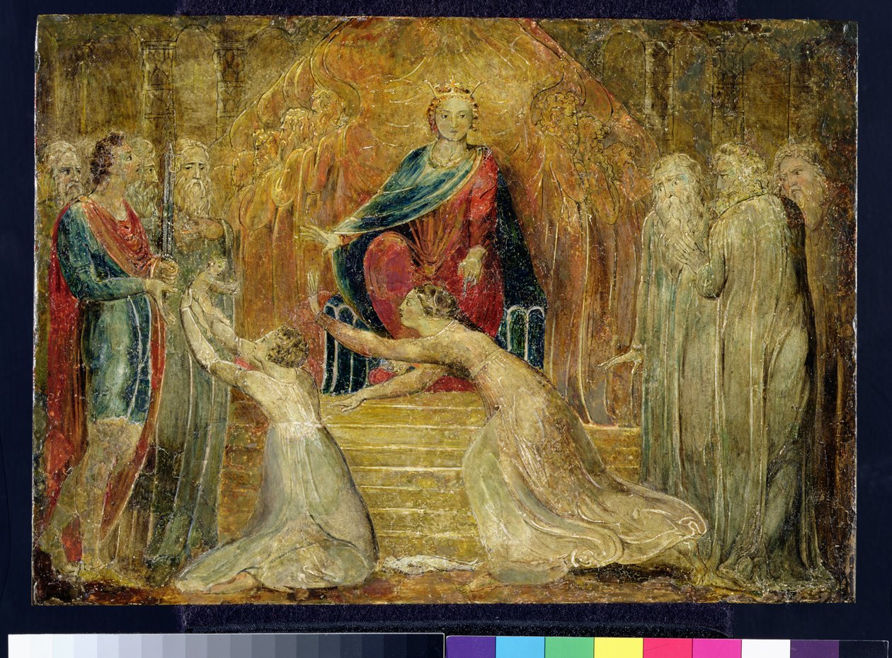 Das Urteil Salomos, um 1800 von William Blake