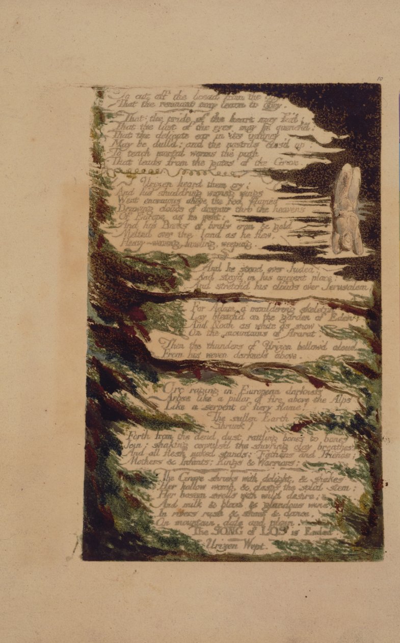 Tafel 7 aus The Song of Los, Kopie B, in der Sammlung der Library of Congress von William Blake
