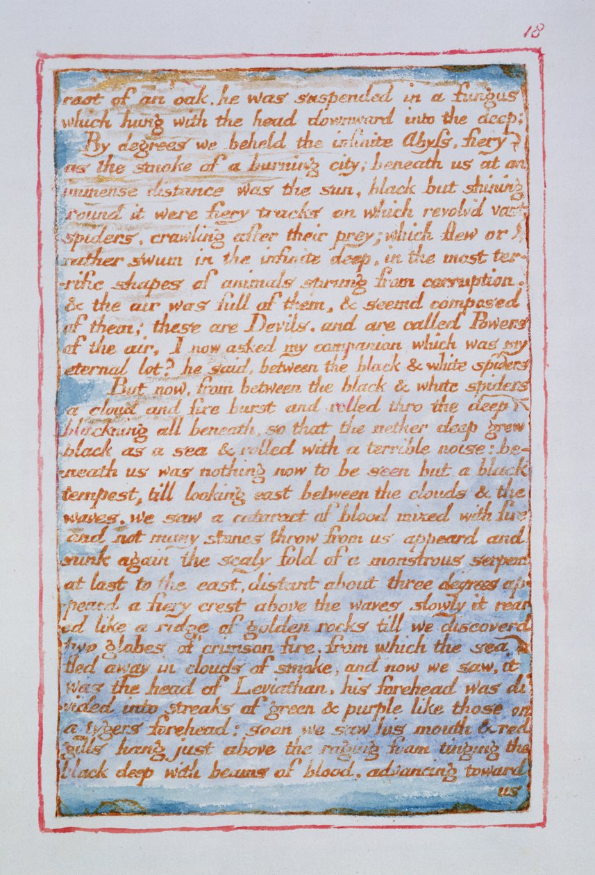 Wurzel einer Eiche, er war in einem Pilz aufgehängt..., Text aus Die Hochzeit von Himmel und Hölle, ca. 1790-3 von William Blake