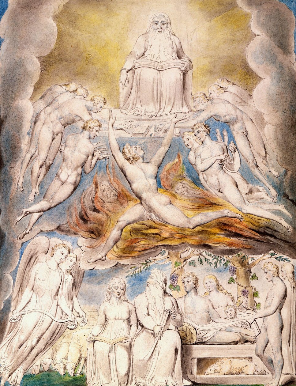 Satan vor dem Thron Gottes von William Blake