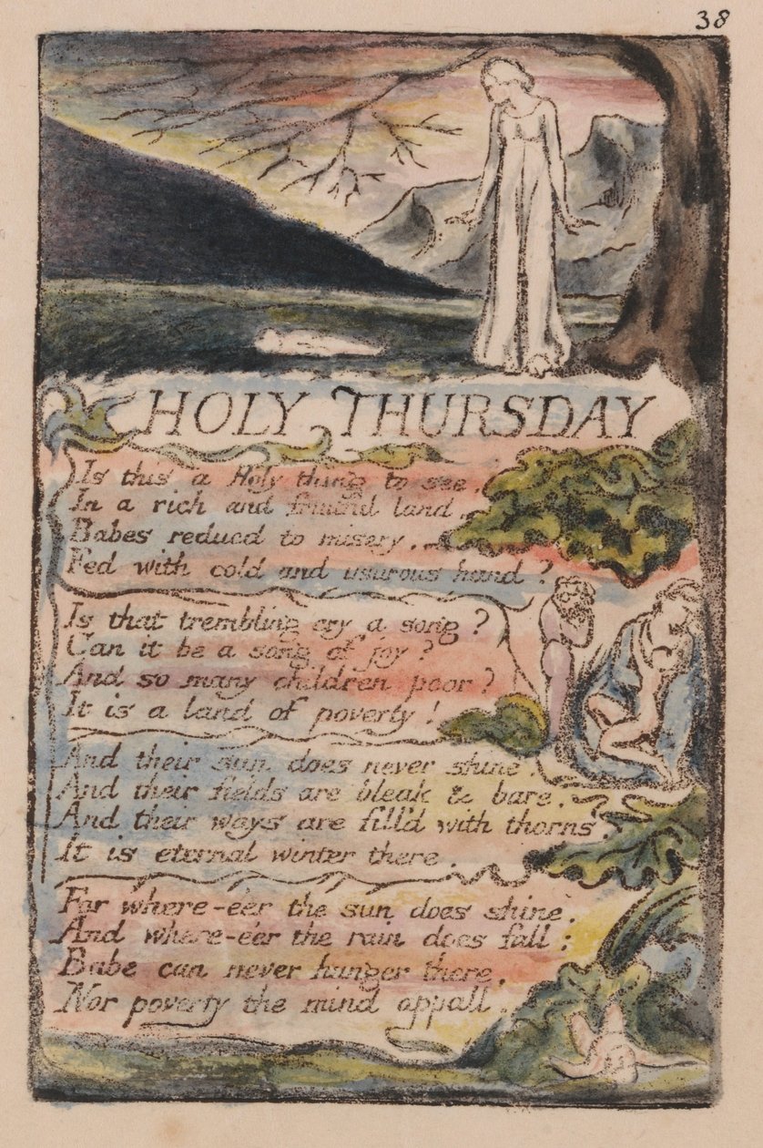 Lieder der Unschuld und der Erfahrung, Platte 38, Heiliger Donnerstag (Bentley 33) von William Blake