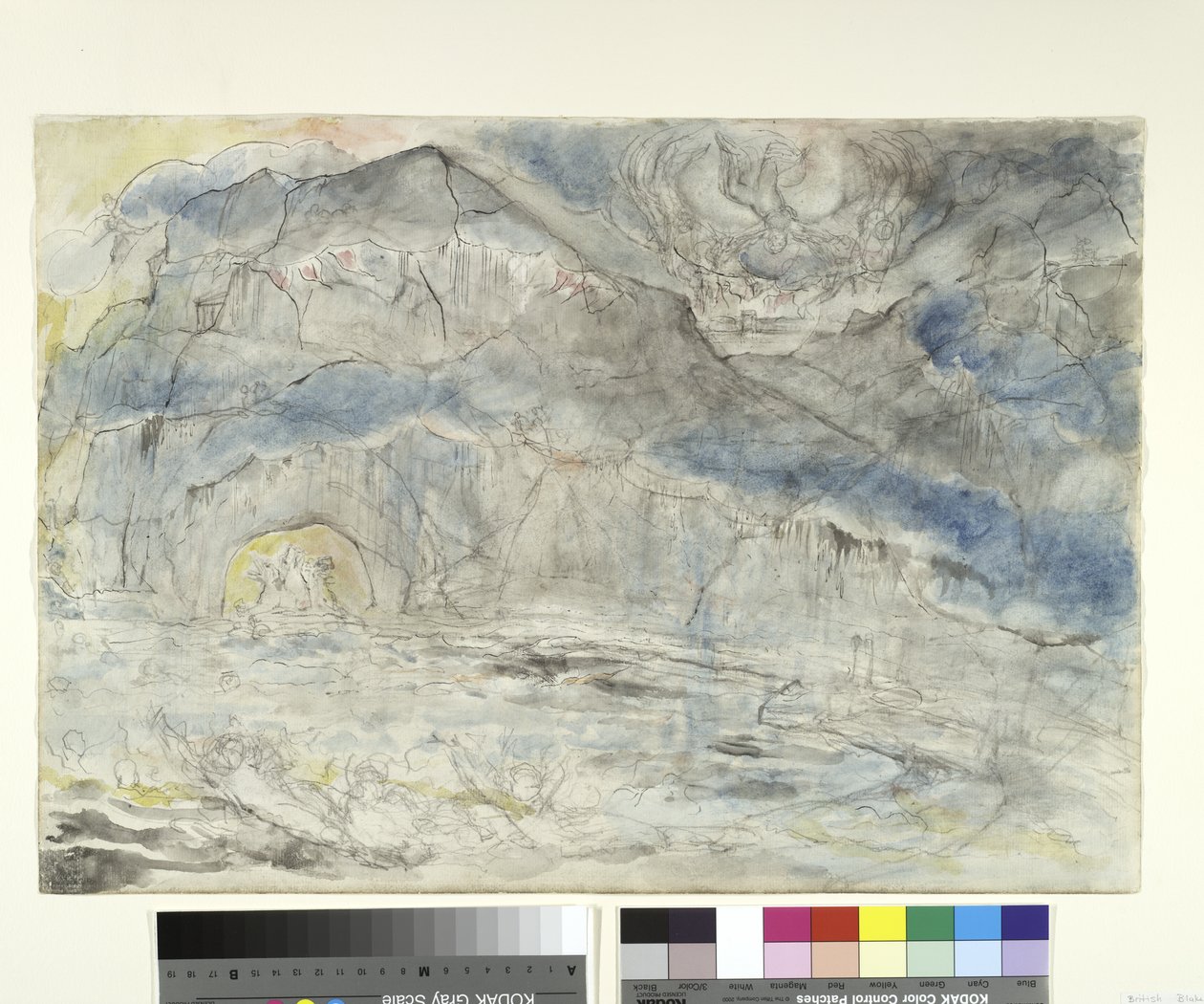 Der Kreis der Gefräßigen, mit Cerberus, Illustration zur Göttlichen Komödie von Dante Alighieri, 1824-27 von William Blake