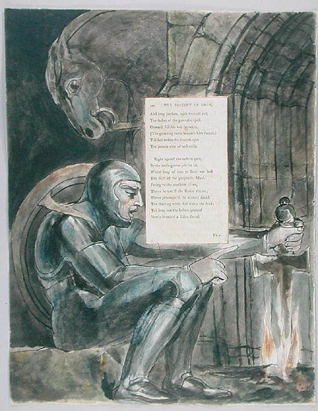 Der Abstieg Odins, Entwurf 80 aus Die Gedichte von Thomas Gray, 1797-98 von William Blake