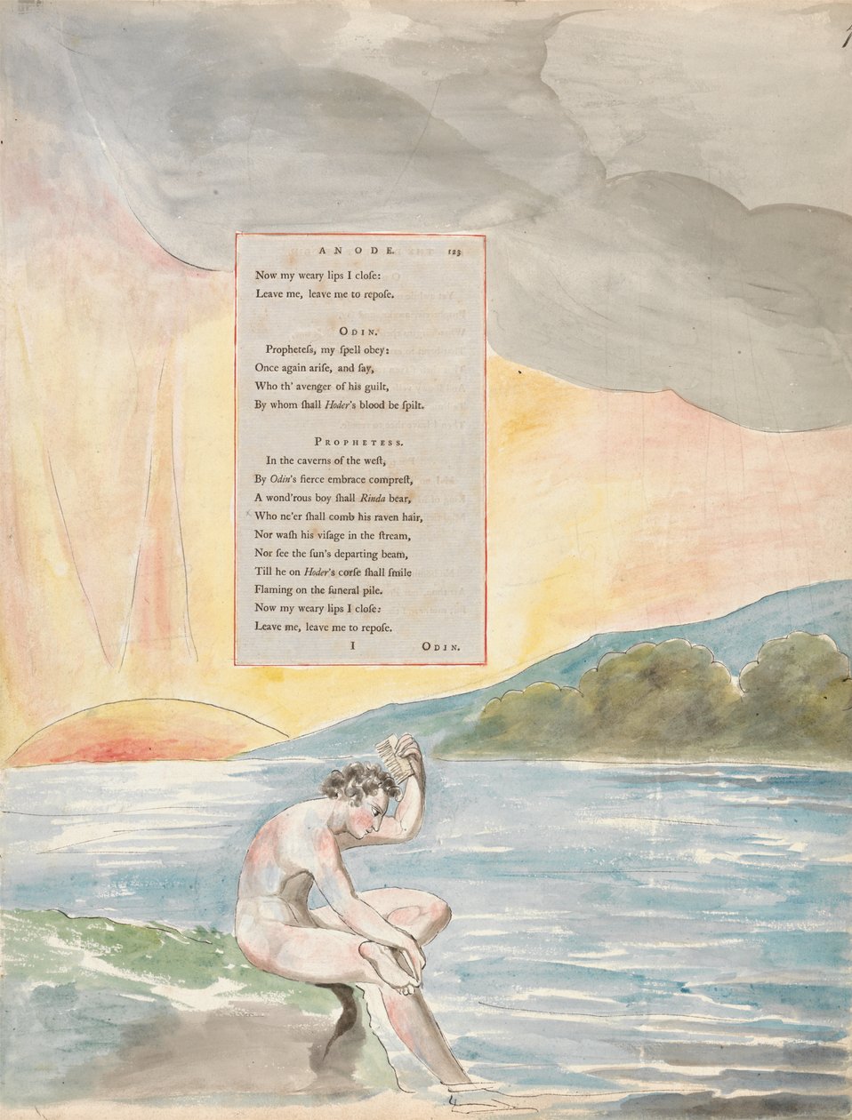 Der Abstieg Odins, Design 83 aus Die Gedichte von Thomas Gray, 1797-98 von William Blake