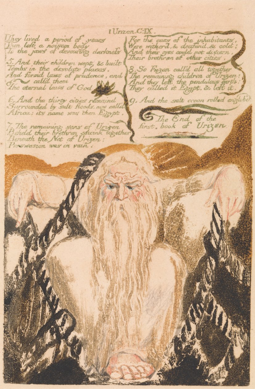 Das erste Buch von Urizen, Tafel 25, Sie lebten eine Zeitspanne von Jahren . . . . (Bentley 28) von William Blake