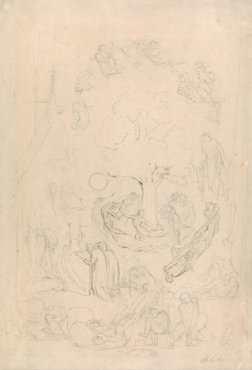 Die Spiele der Geister gemäß ihren Neigungen vor dem Jüngsten Gericht von William Blake