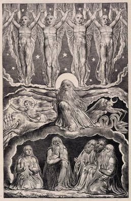 Der Herr antwortet Hiob aus dem Wirbelwind, Tafel 14 aus Illustrationen des Buches Hiob, 1825 von William Blake
