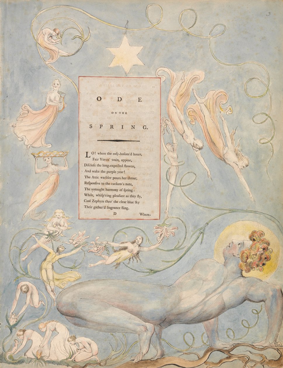 Die Gedichte von Thomas Gray, Design 3, Ode im Frühling von William Blake