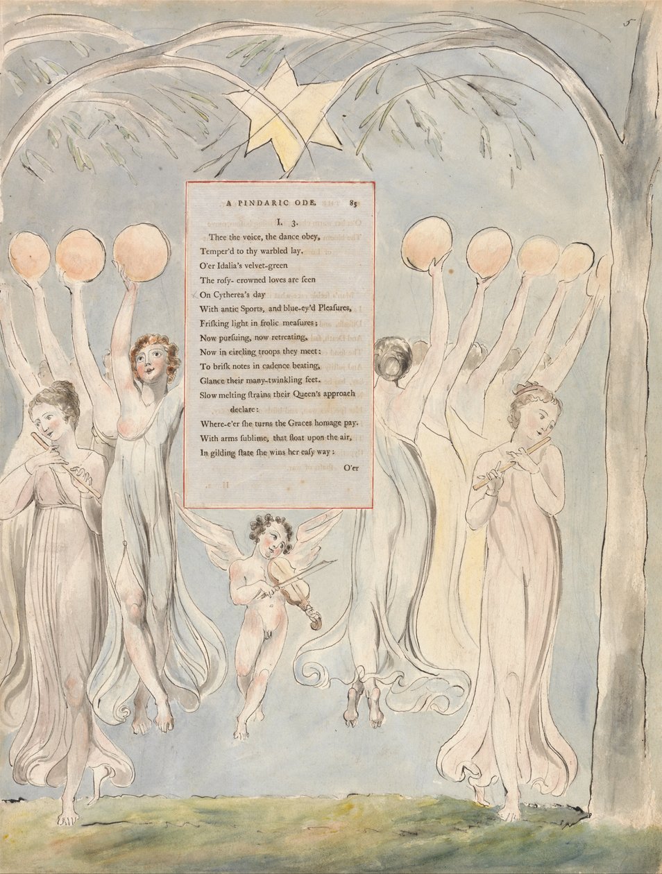 Die Gedichte von Thomas Gray, Design 45, Der Fortschritt der Poesie von William Blake