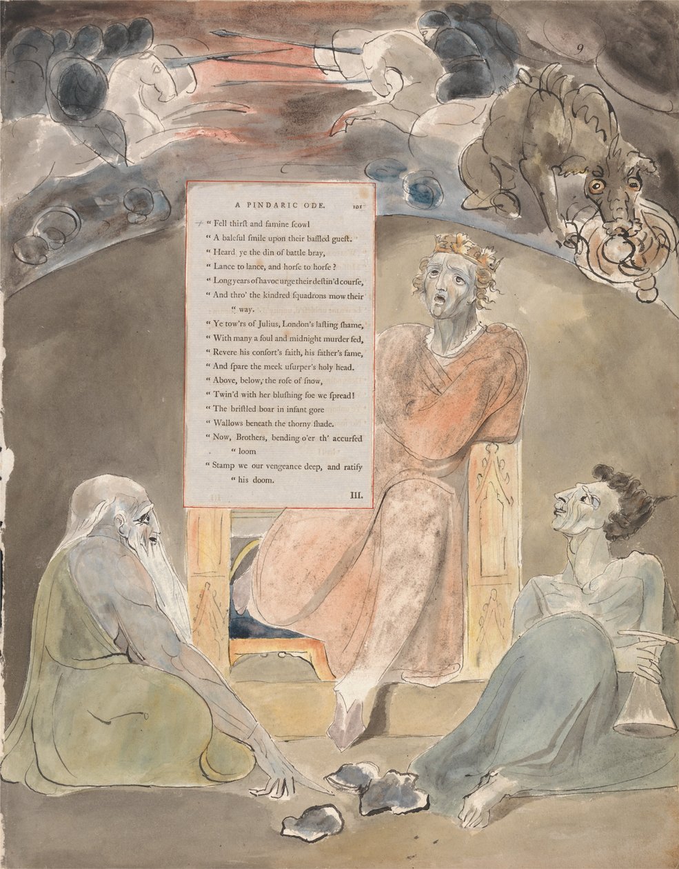 Die Gedichte von Thomas Gray, Design 61, Der Barde von William Blake