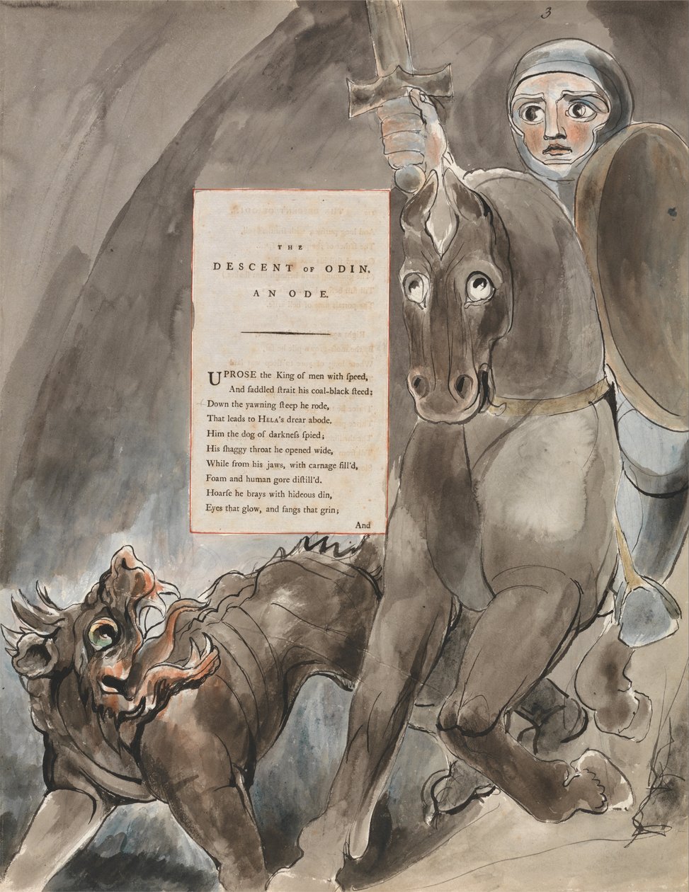 Die Gedichte von Thomas Gray, Design 79, Der Abstieg Odins von William Blake