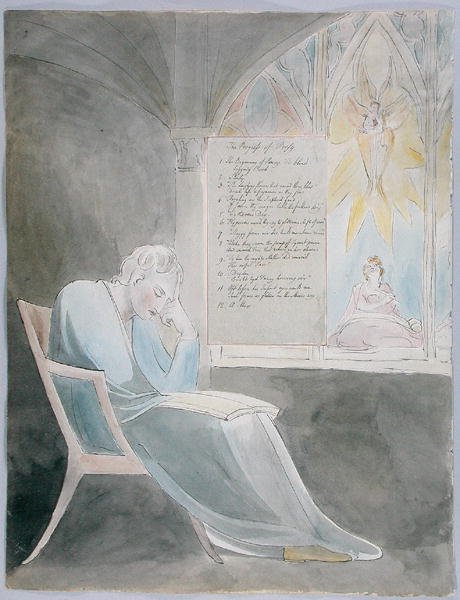 Der Fortschritt der Poesie, Design 42 aus Die Gedichte von Thomas Gray, 1797-98 von William Blake