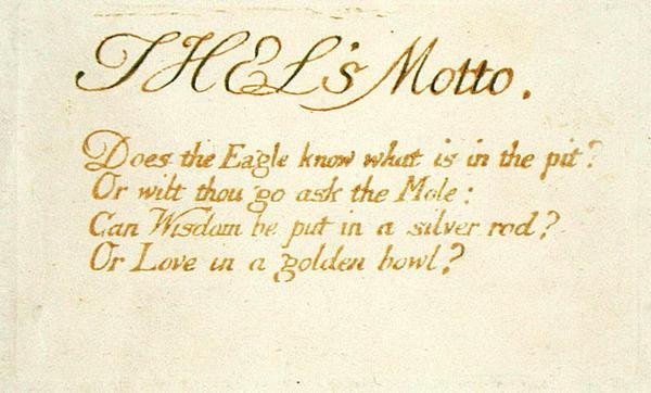 Thels Motto..., Platte 1 aus Das Buch Thel, 1789 von William Blake