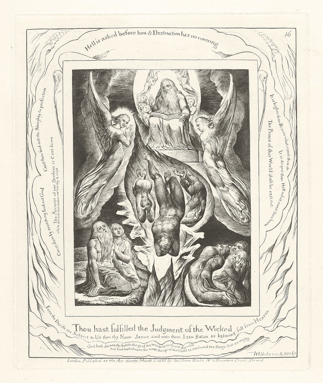 Du hast das Urteil der Bösen erfüllt, 1825 von William Blake