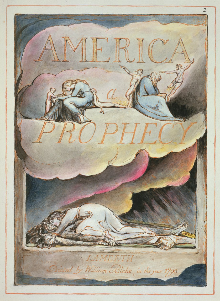 Titelseite zu Amerika, eine Prophezeiung von William Blake