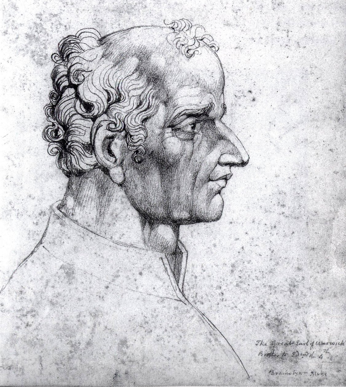 Visionäres Haupt des großen Earl of Warwick Richard Neville von William Blake