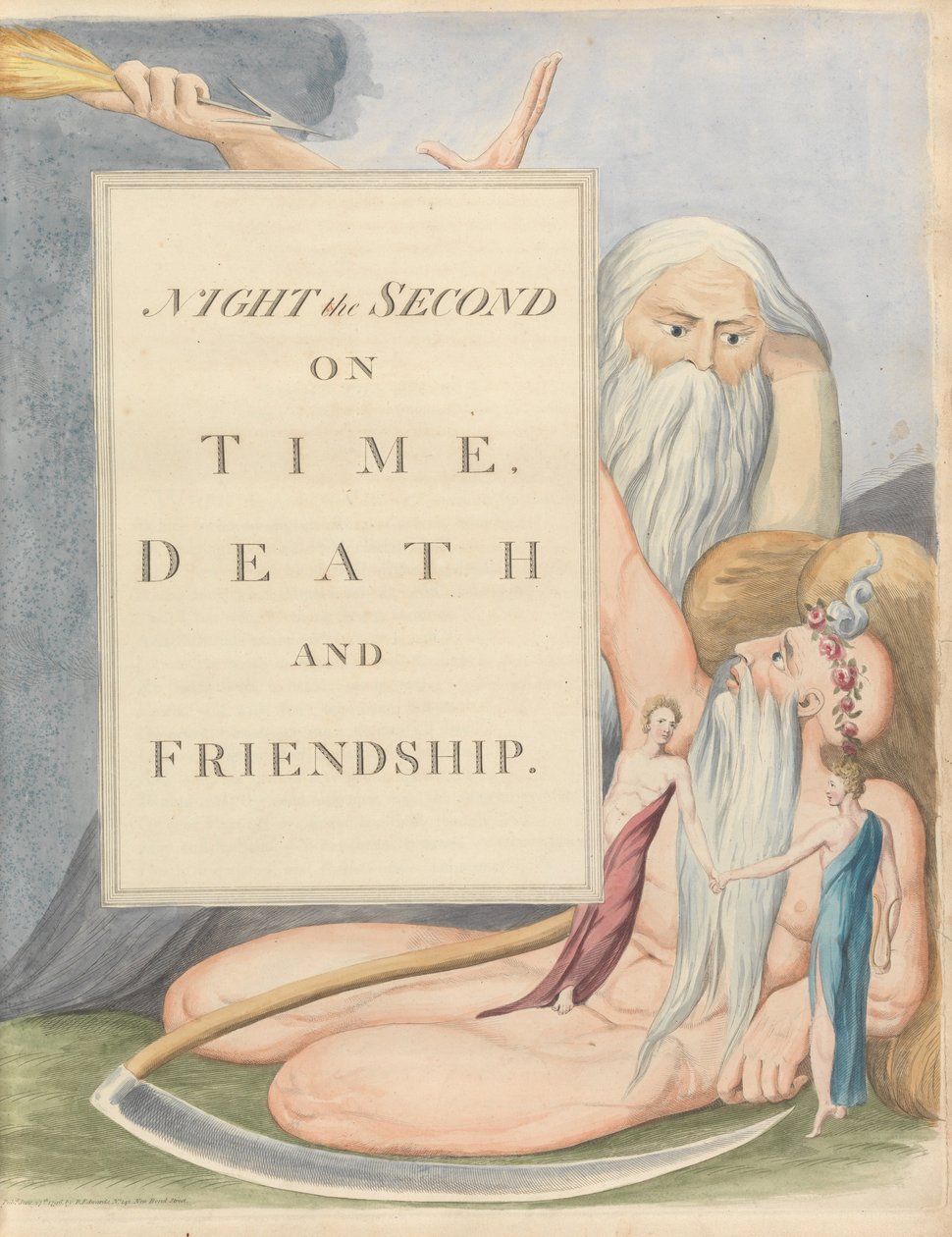 Youngs Nachtgedanken, Seite 17, Nacht die Zweite, Über Zeit, Tod und Freundschaft. von William Blake