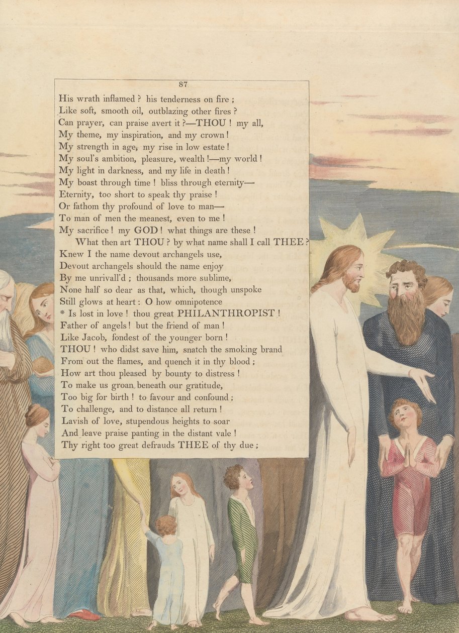 Youngs Nachtgedanken, Seite 87, Ist in Liebe verloren! du großer Menschenfreund von William Blake