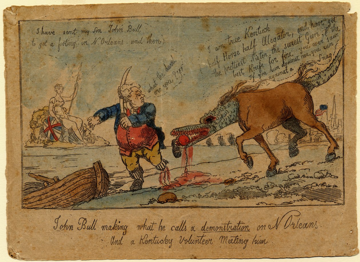 John Bull macht, was er eine Demonstration nennt, ca. 1815 von William Charles