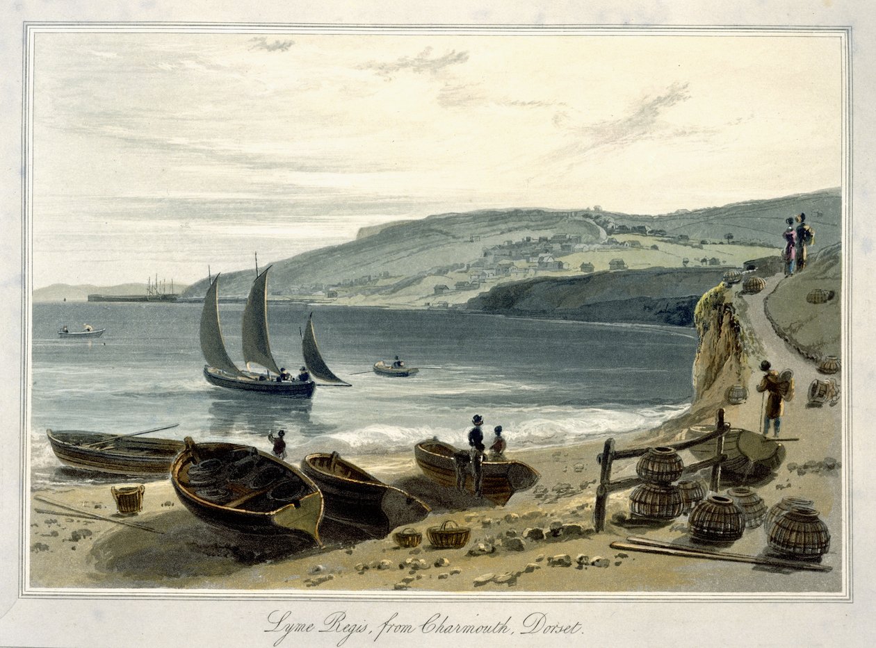 Lyme Regis, von Charmouth, Dorset, aus 