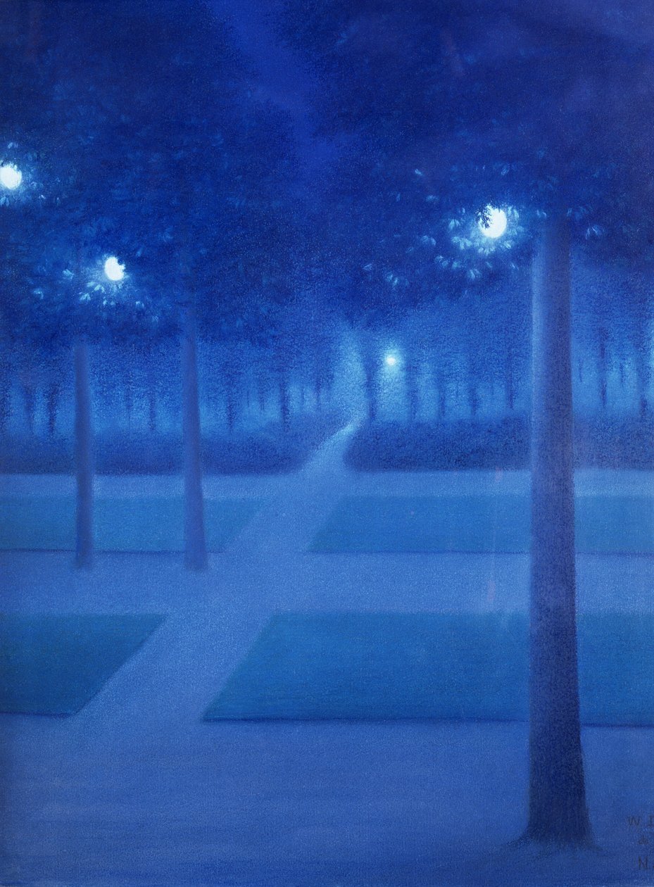 Nachtszene im Parc Royal, Brüssel, 1897 von William Degouve de Nuncques