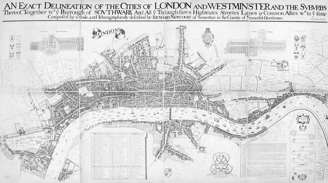 Genaue Darstellung der Städte London und Westminster und der Vororte von William Faithorne
