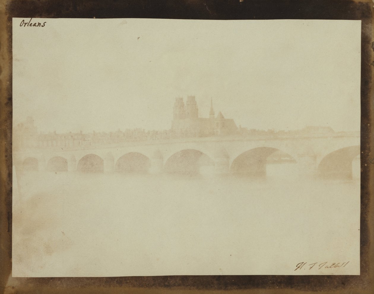 Die Brücke von Orleans, vom Südufer der Loire von William Henry Fox Talbot