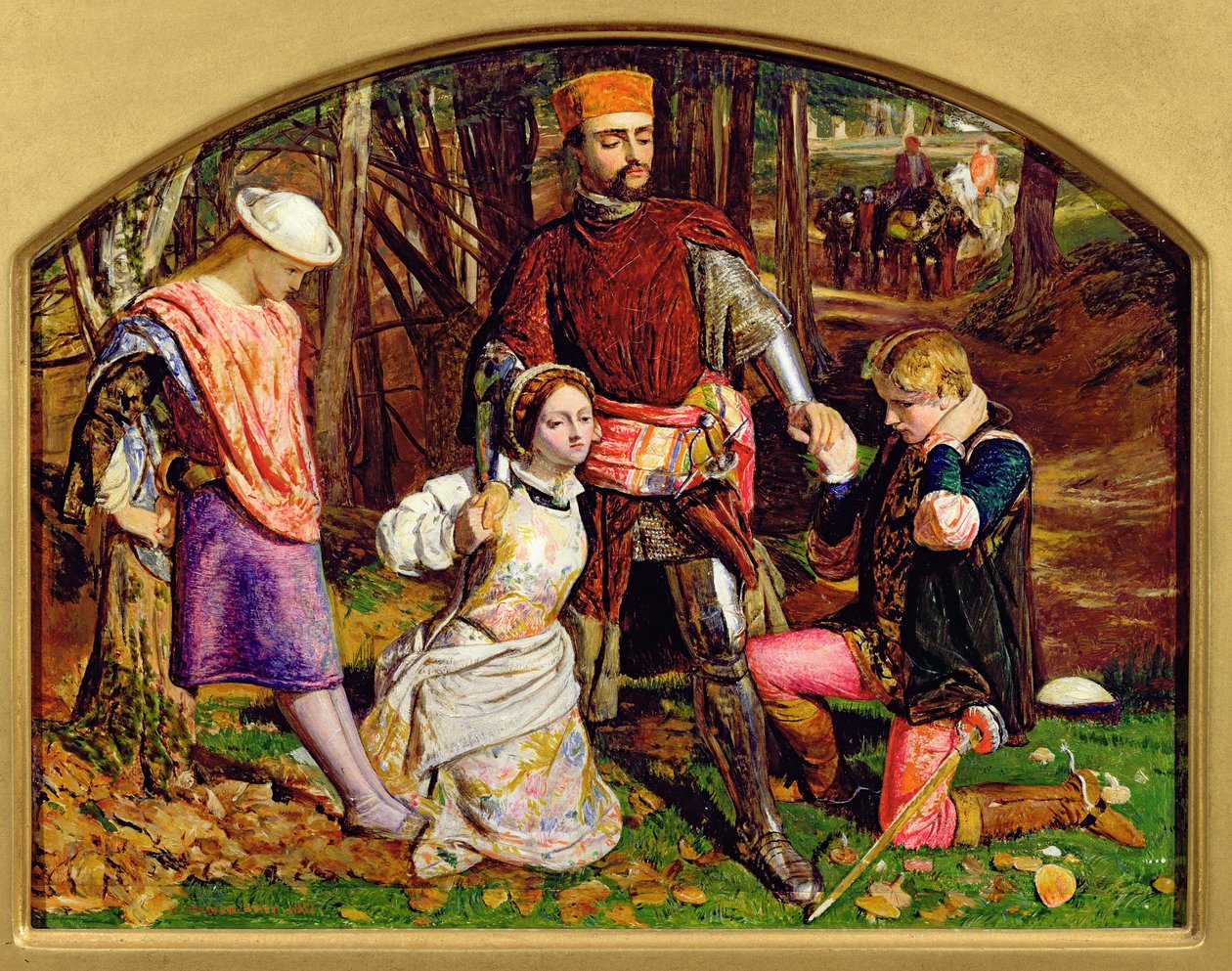 Valentine rettet Silvia vor Proteus von William Holman Hunt