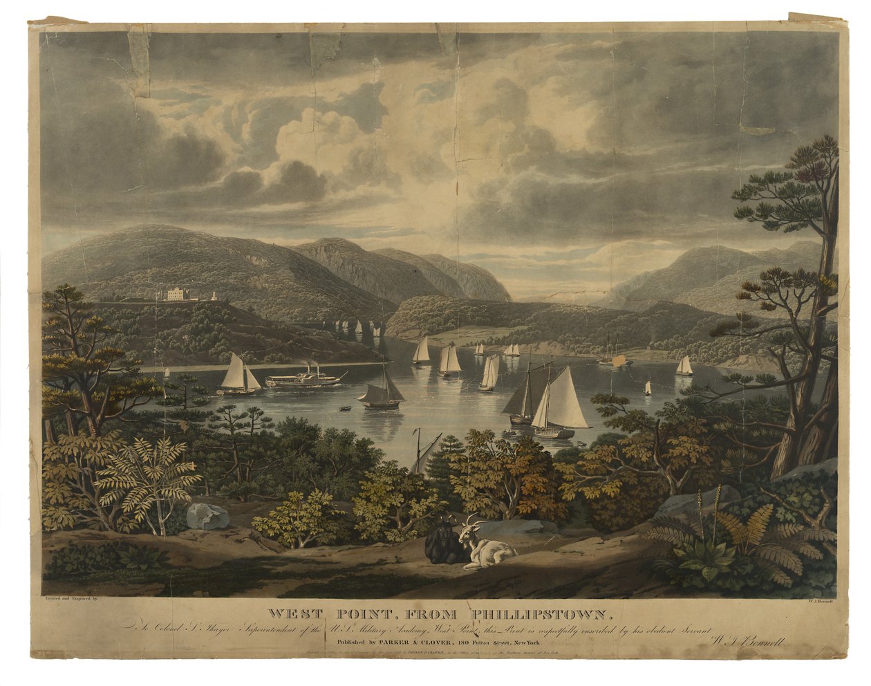 West Point, von Phillipstown, undatiert von William James Bennett