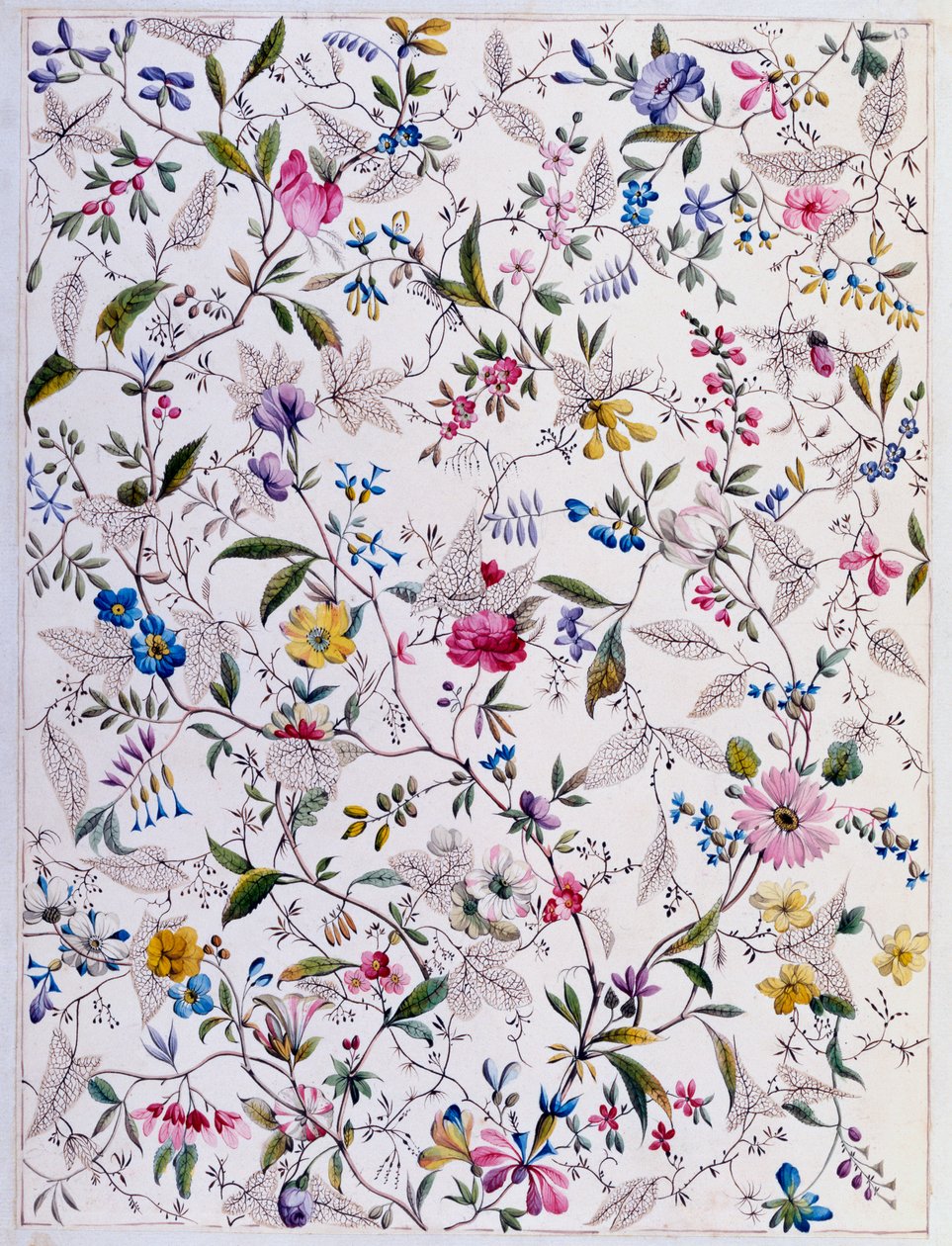 Textildesign, ca. 1788-92 von William Kilburn