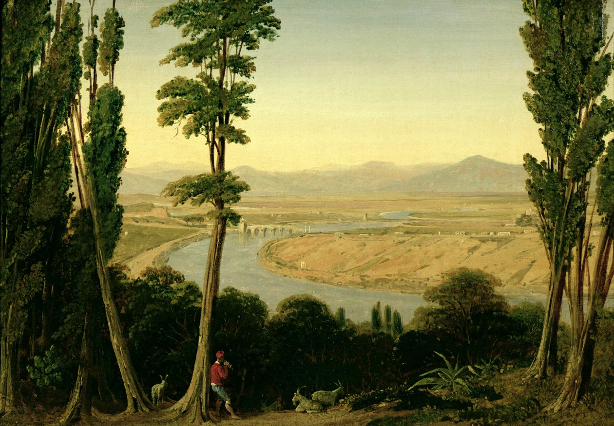 Ein Blick auf den Tiber und die römische Campagna vom Monte Mario, 1829 von William Linton