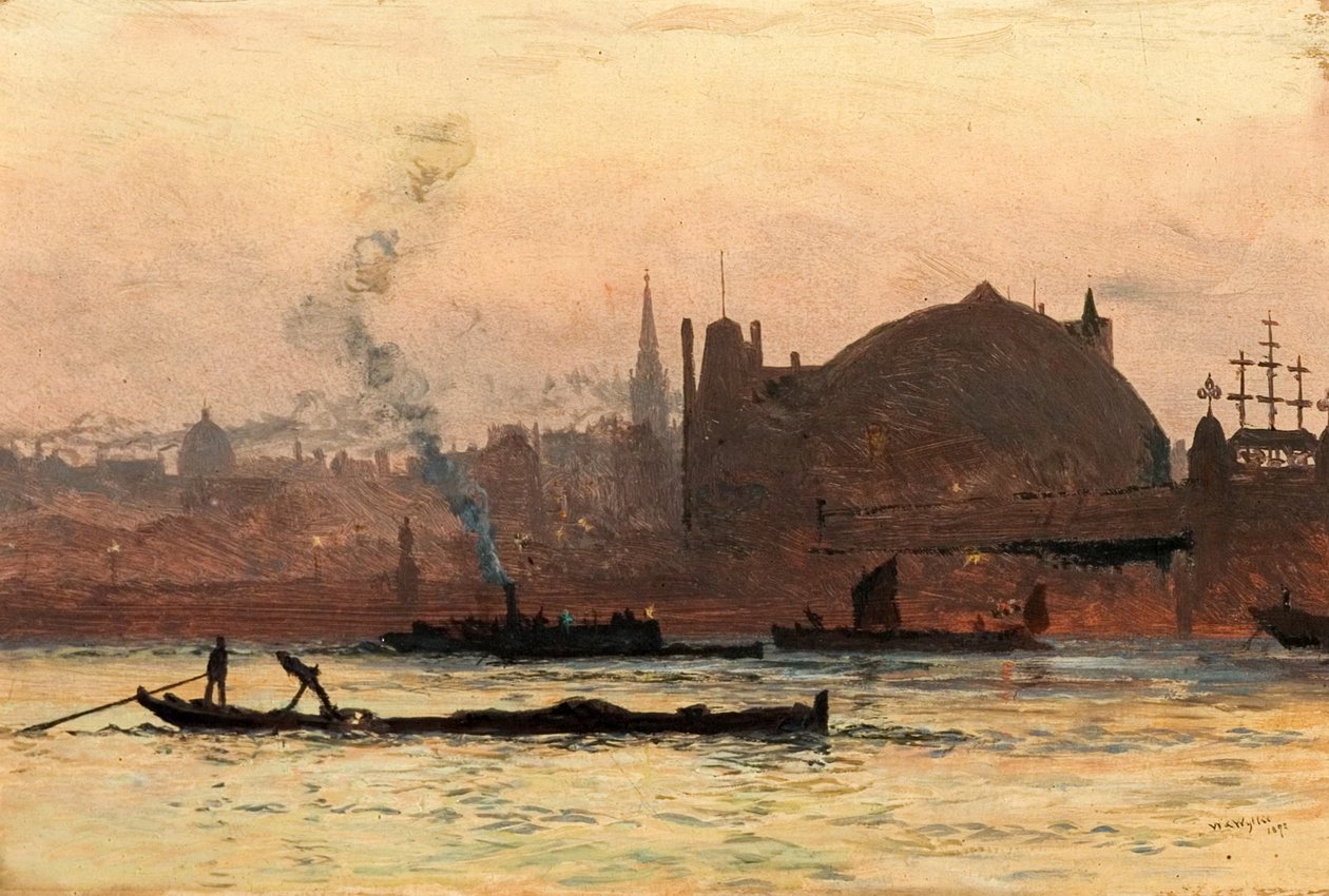 Die Themse bei Charing Cross, London, 1892 von William Lionel Wyllie