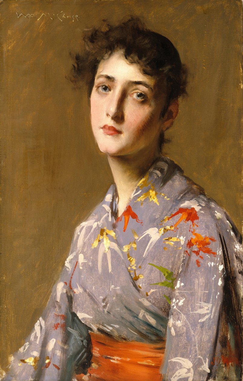 Mädchen im japanischen Kostüm von William Merritt Chase