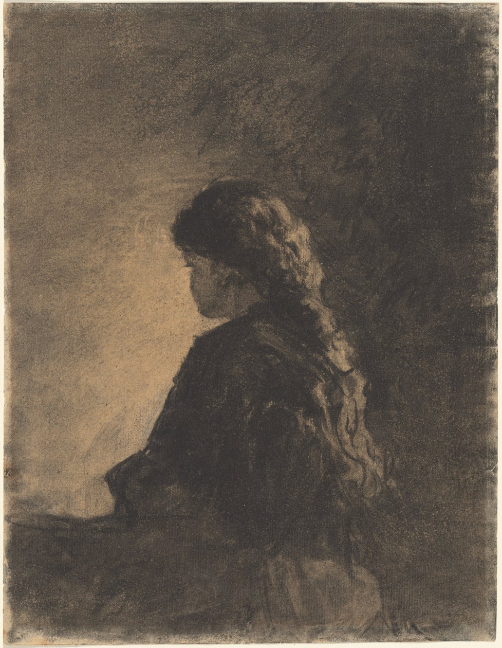 Sitzendes Mädchen von William Morris