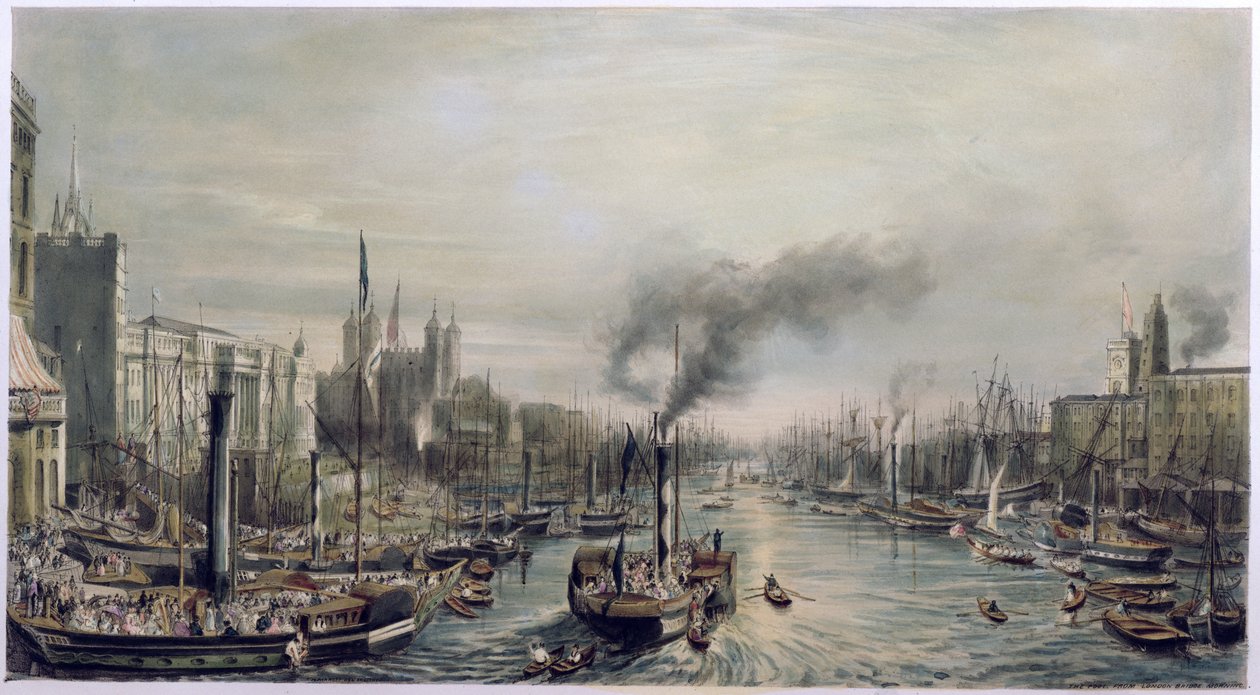 Pool of London von der London Bridge, 1841 von William Parrott