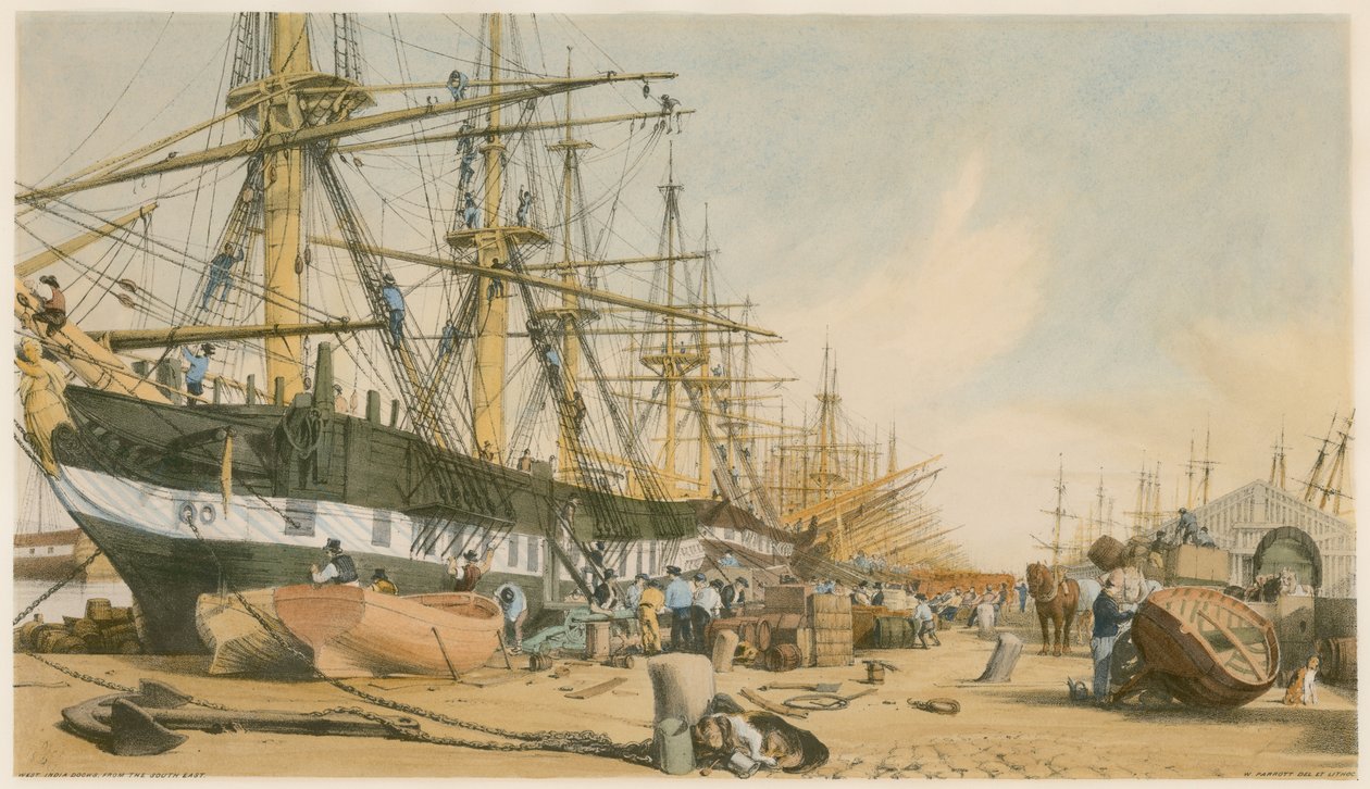 West India Docks, von Südosten von William Parrott