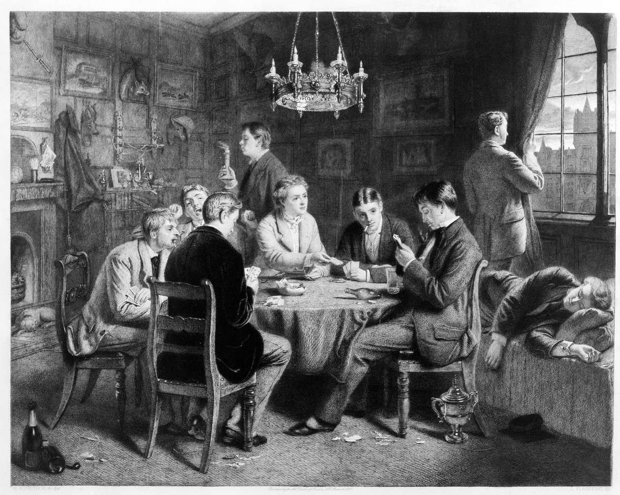 Der Weg zum Ruin: College, graviert von Leopold Flameng (1831-1911), veröffentlicht von The Art Union of London, 1882 von William Powell Frith