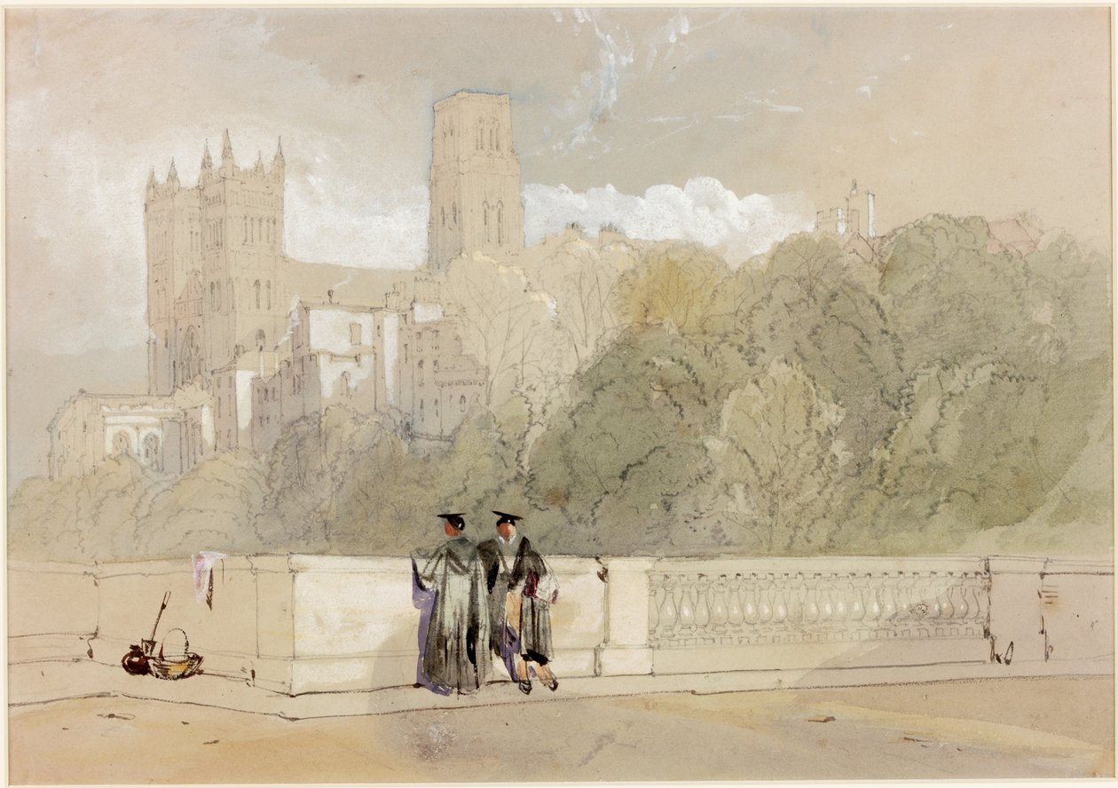 Durham-Kathedrale von der Prebends-Brücke von William Roxby Beverley