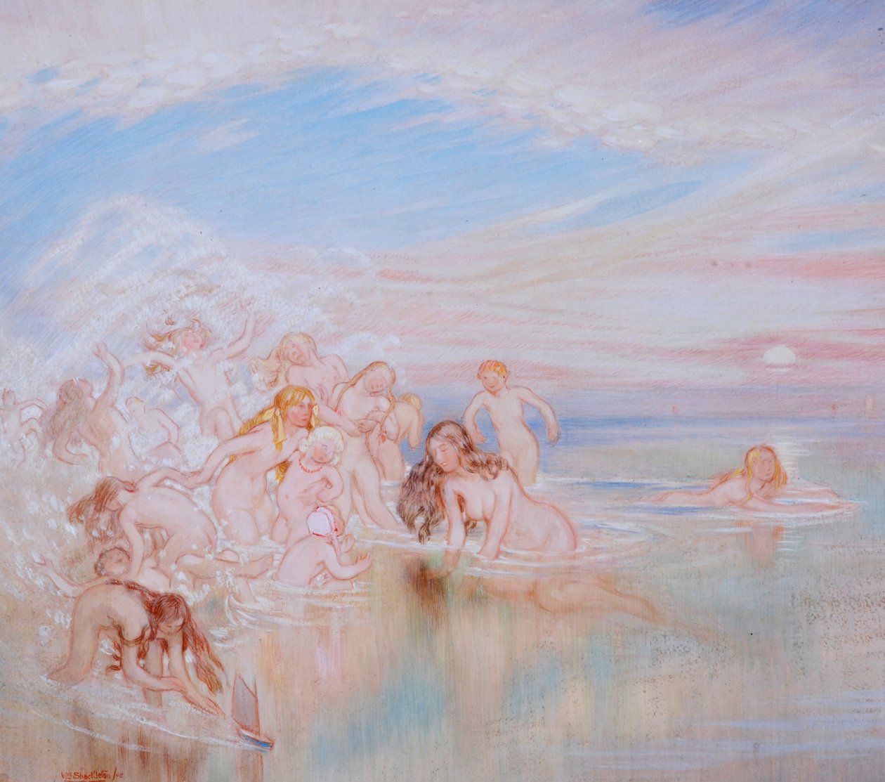 Nymphen am Meeresufer, 1908 von William Shackleton