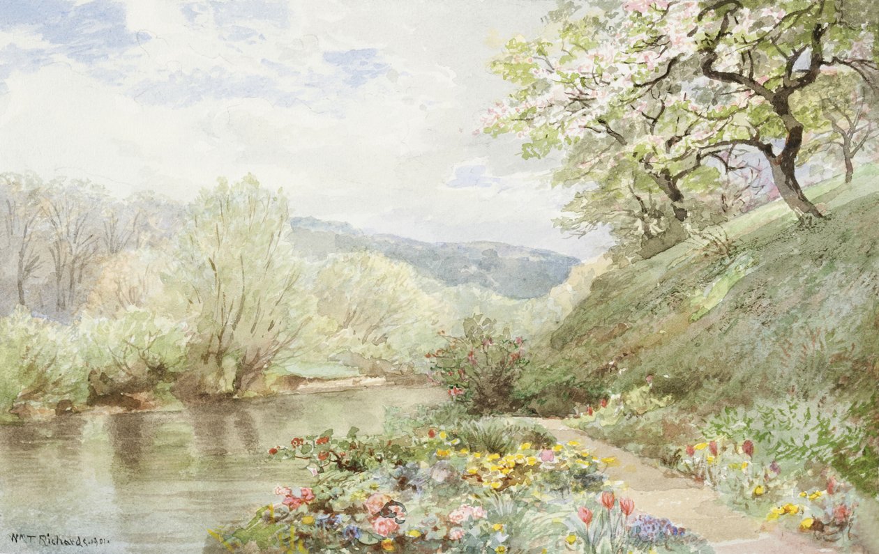Fidelia Bridges Garten in Canaan, Connecticut, 1901 von William Trost Richards