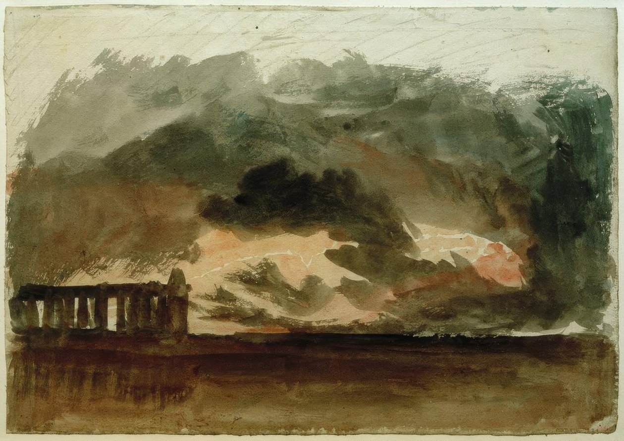 Paestum im Gewitter von Joseph Mallord William Turner