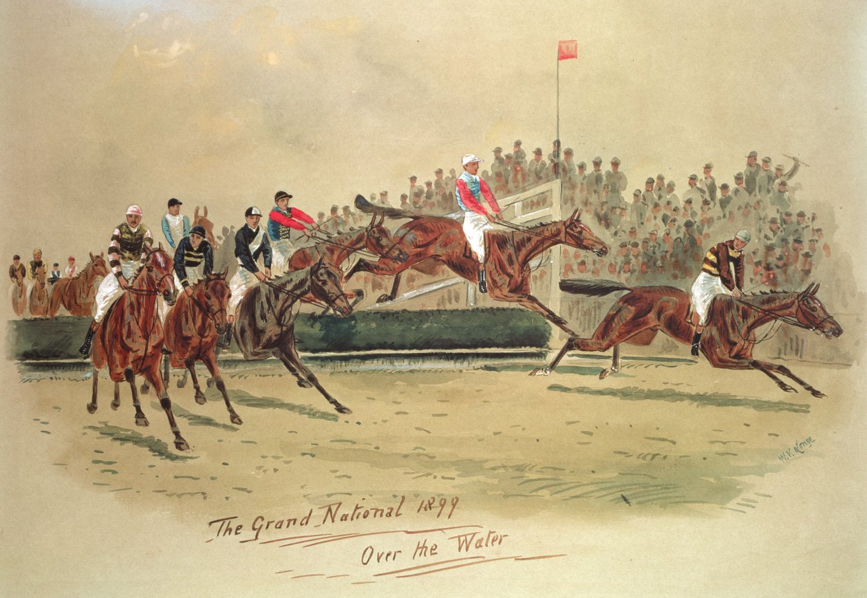Das Grand National, Über das Wasser, 1899 von William Verner Longe
