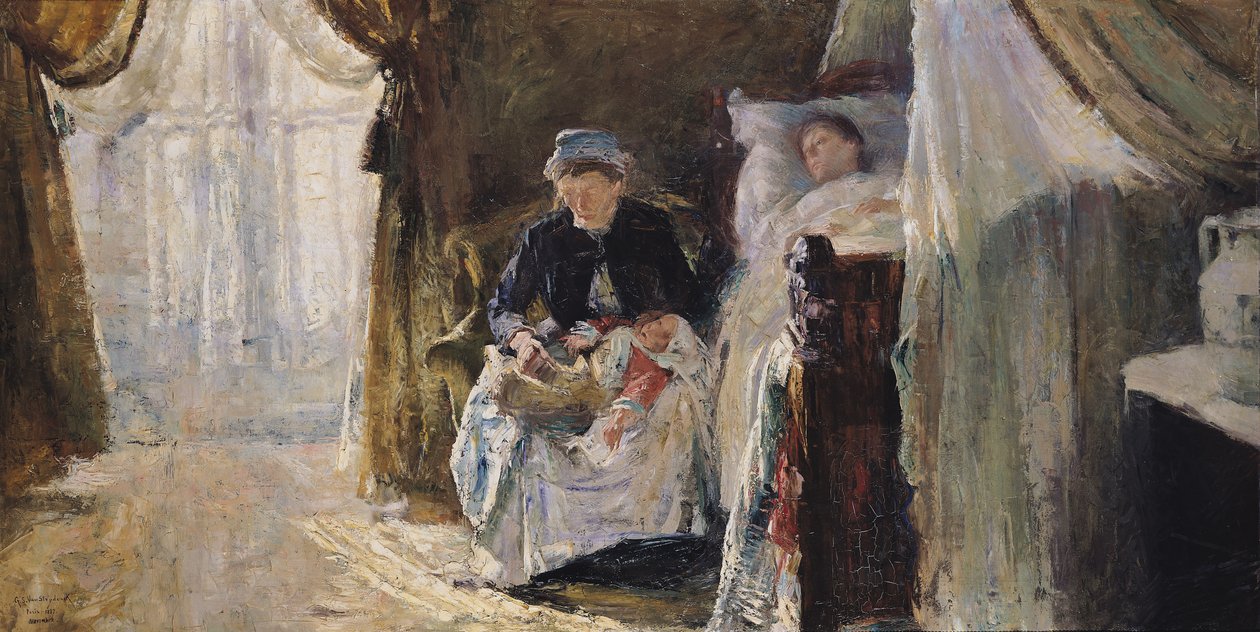 Der Kranke und die Geburt, 1887 von William van Strydonck