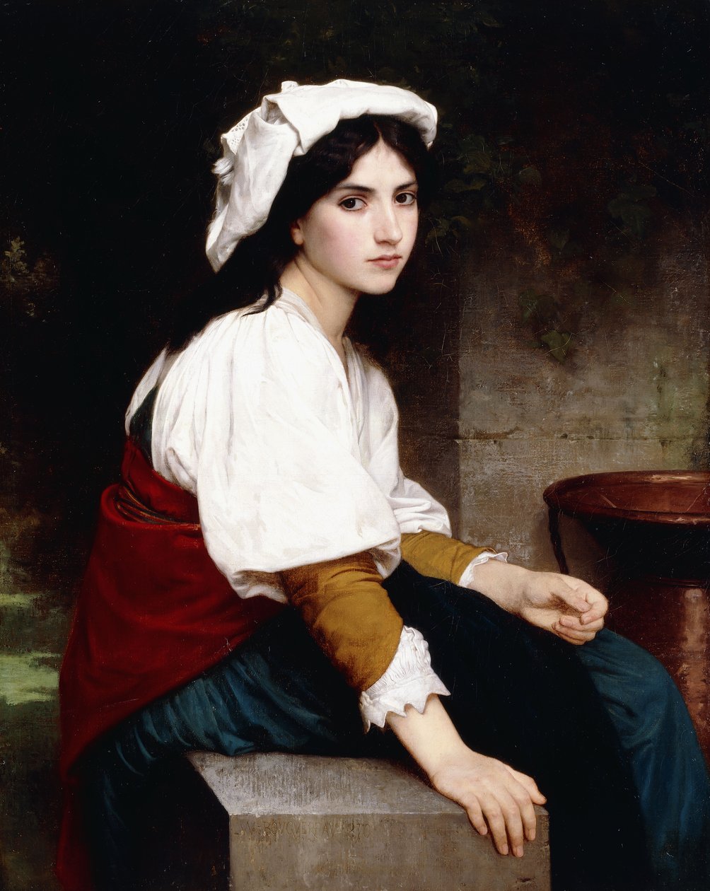 Italienisches Mädchen an einem Brunnen, 1870 von William Adolphe Bouguereau